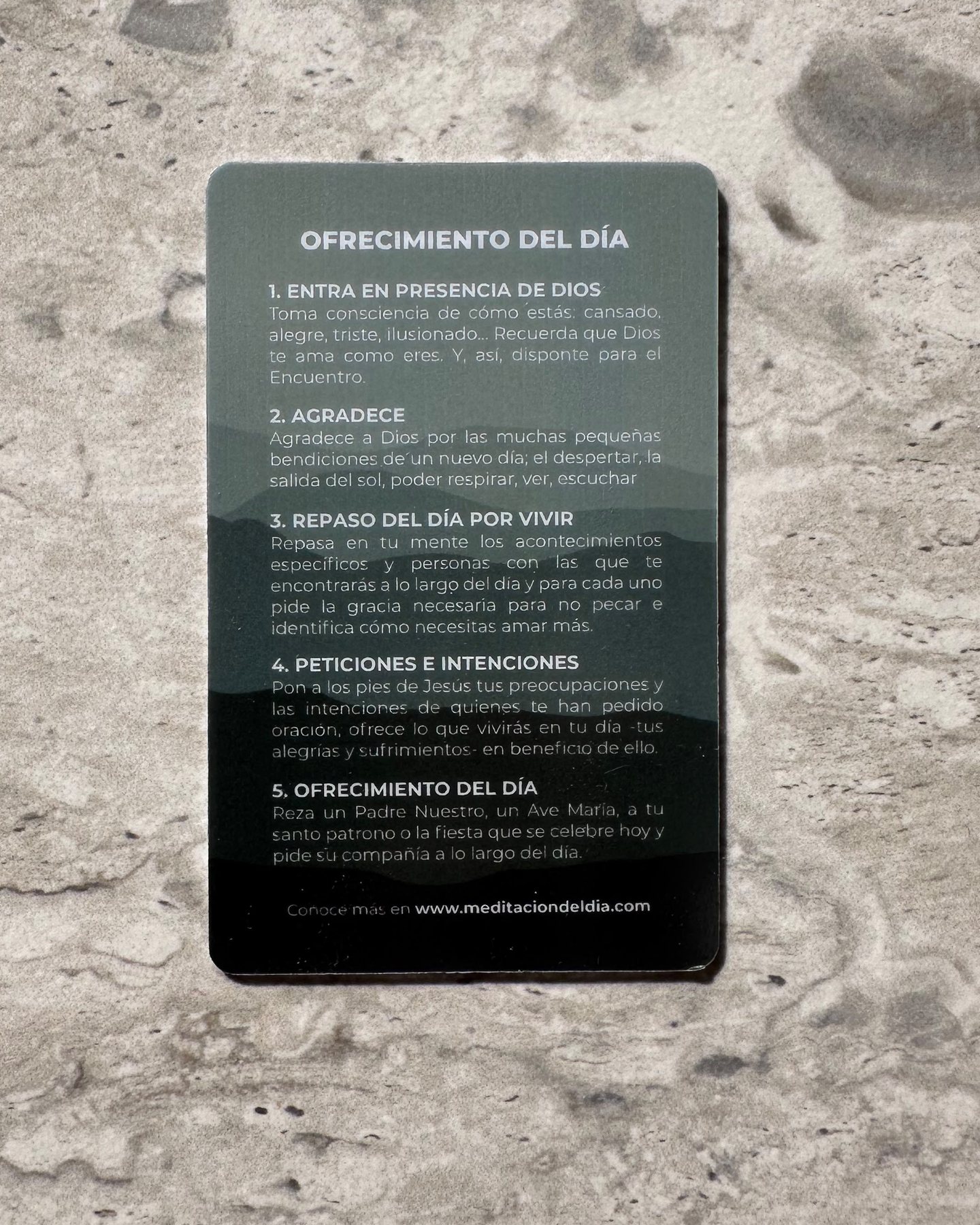 Tarjeta de oración · Balance y Ofrecimiento
